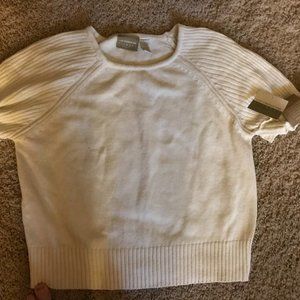 LIZ CLAIBORNE SHORT SLEEVE SWEATER TOP - NEW WITH TAGS - PETITE LARGE